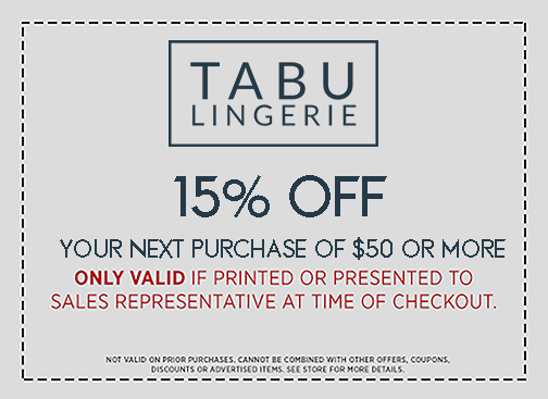 Tabu Lingerie 15% off