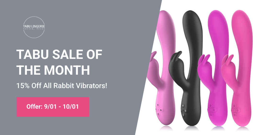Tabu Lingerie sale - 15% off rabbit vibrators